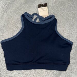 CALIA by Carrie Underwood Navy Inner Power Strappy Back High Neck Bra
